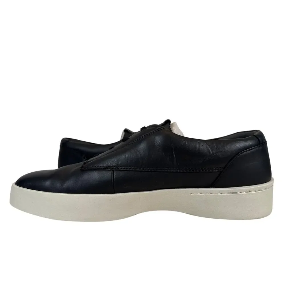 Vince Pine Slip On Sneaker Mens 8.5 M EU42‎ Black Leather Low Top Casual Flat
